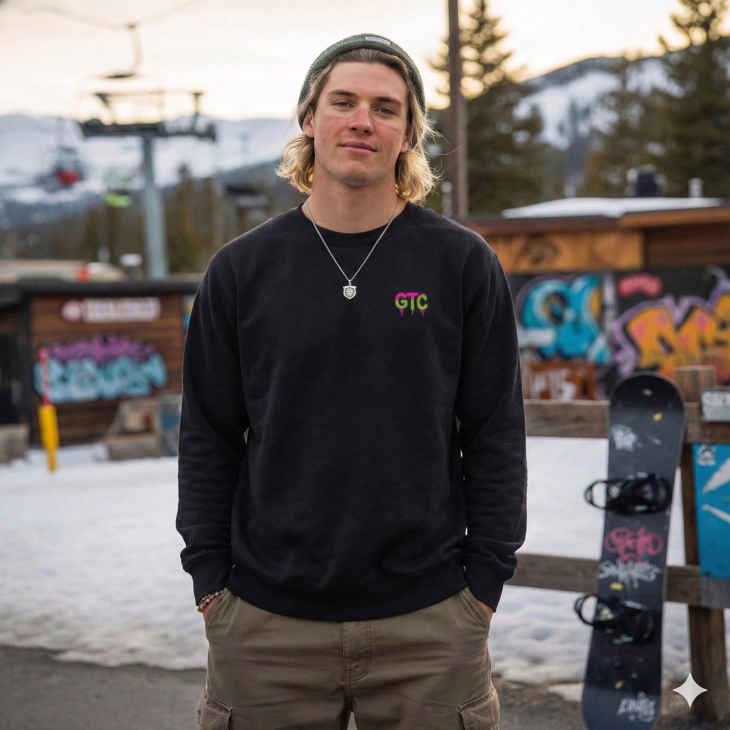 Shred Til Dead | Neon Drip Graphic Crewneck